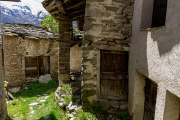 Old stone house in a mountain village.