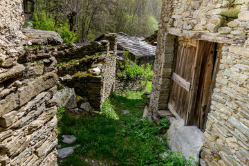 Old stone house in a mountain village.
