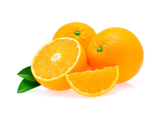 Orange fruit on white background