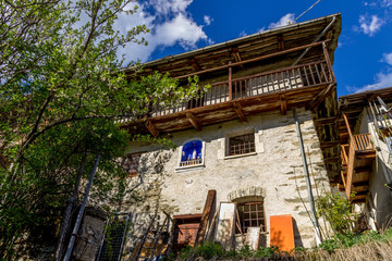 Old stone house in a mountain village.
