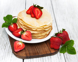 pancakes with strawberries