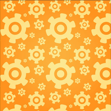Orange cog wheel backround pattern