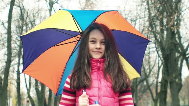 Girl and umbrella