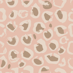 Vector illustration Leopard print seamless pattern. Nude hand drawn background.