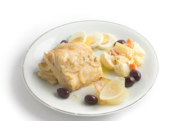 Meal of Boiled Cod Fish