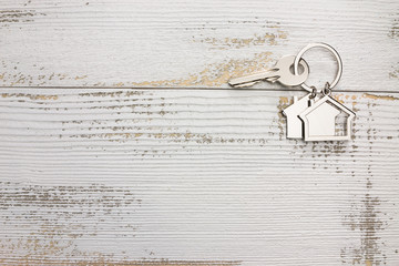 House-shaped key in the wood