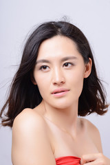 Naklejka premium Face beautiful girl