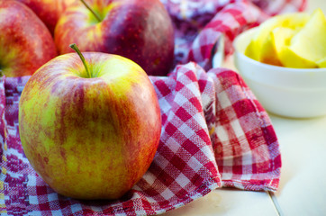 Big red apple on the table