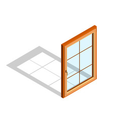 Closed window. Isolated on white background. 3d Vector illustrat