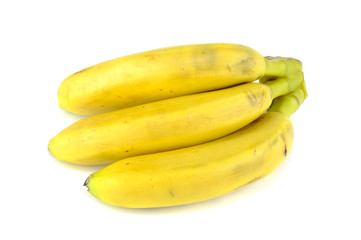 Fototapeta na wymiar Mini bananas isolated on white background