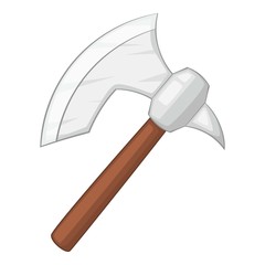 Viking axe icon. Cartoon illustration of viking axe vector icon for web design