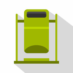 Swinging trashcan icon. Flat illustration of swinging trashcan vector icon for web