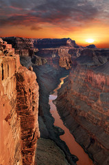 Grand canyon, Arizona. The Grand Canyon is a steep-sided canyon carved by the Colorado River in the state of Arizona. - obrazy, fototapety, plakaty