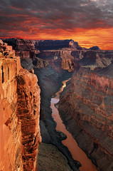 Grand canyon, Arizona. The Grand Canyon is a steep-sided canyon carved by the Colorado River in the state of Arizona.