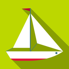 Yacht icon. Flat illustration of yacht vector icon for web
