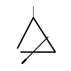 Musical triangle icon isolated on the white background.