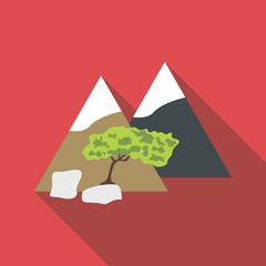 Mountain icon. Flat illustration of mountain vector icon for web