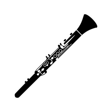 Clarinet icon on the white background.