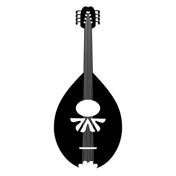 Mandolin black icon on the white background.