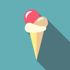 Ball ice cream icon. Flat illustration of ball ice cream vector icon for web