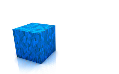 brick-pattern cube isolated background (3D Rendering)