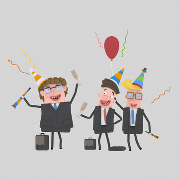  Businessmen toasting with champagne
Custom 3d illustration contact me!