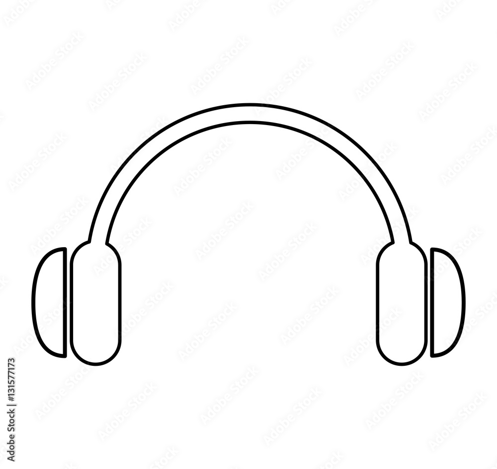 Poster headset audio device isolated icon vector illustration design