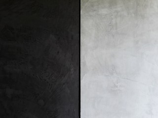 bare cement vintage wall white and black,in dark tone wall.two tone wall.