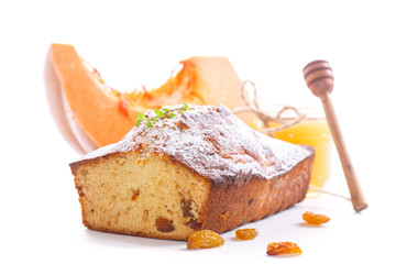 pumpkin muffins with honey and raisins
