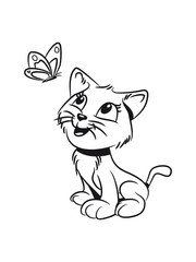 Cat baby cute dear butterfly