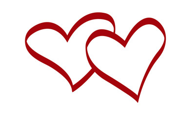 vector background with two red hearts