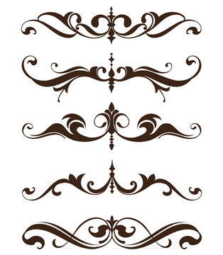 Vintage ornaments design elements floral curlicues white background
curbs frame corners stickers 