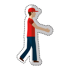courier man avatar worker vector illustration design