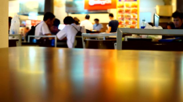 Bangkok, Thailand - December 25, 2016 : Time Lapse - Unidentified people sitting in food court - Miniatures Effect