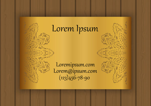 Business or visiting card template with a cut out pattern. May be used for laser cutting from paper, metal, wood.