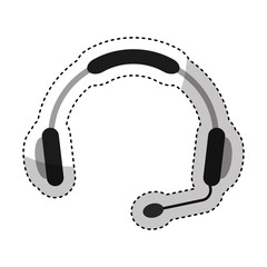 Fototapeta na wymiar headset call center device vector illustration design