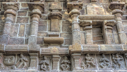 Close up of Sculptures, Ramaswamy temple, Kumbakonam, Tamilnadu, India - Dec 17, 2016
