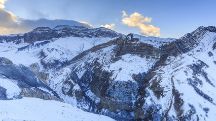 Naklejka premium Frozen waterfalls.Shahdag National Park.Azerbaijan