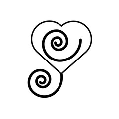 heart romantic ornament outline vector illustration eps 10