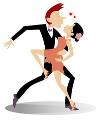 Love dance. Romantic dancing man and woman
