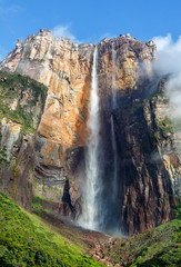 Angel Falls (Salto Angel) is worlds highest waterfalls (978 m) - Venezuela, South America - 131585559