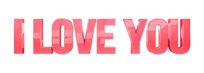 i love you 3d render