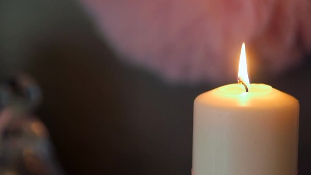 close up shoot of Lit candle