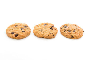 Chocolate chips cookies isolated