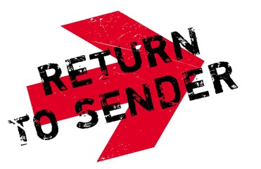 Return to sender stamp. Grunge design with dust scratches. Effects can be easily removed for a clean, crisp look. Color is easily changed.