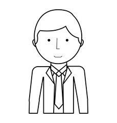 businessman avatar line icon vector illustration design