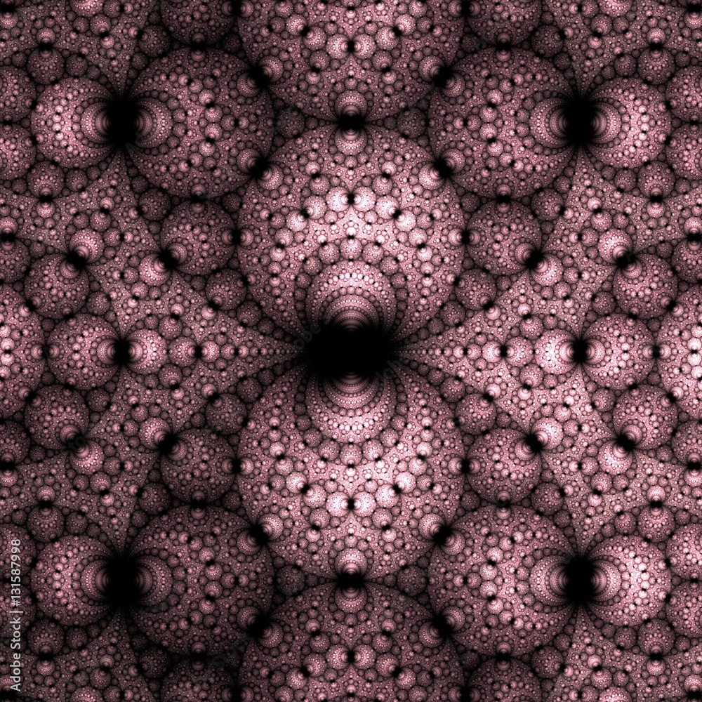 Poster abstract bright multicolored spherical fractal computer generated image