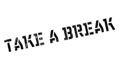 Take a break stamp. Grunge design with dust scratches. Effects can be easily removed for a clean, crisp look. Color is easily changed.