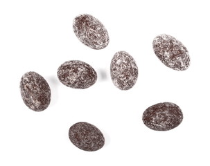 chocolate ball with coconut isolated on white