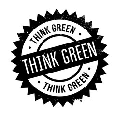 Think green stamp. Grunge design with dust scratches. Effects can be easily removed for a clean, crisp look. Color is easily changed.